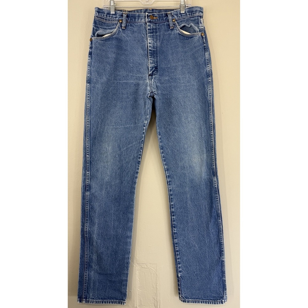 Vtg Wrangler 13MWZ Jeans Men's Actual 33x36 Tagged (36x38) Made In USA Blue